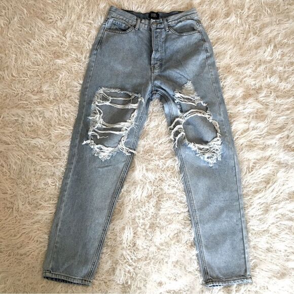 SIMPLE SOCIETY BUTTON FLY HIGH WAIST JEANS - Picture 2 of 11